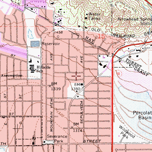 Topographic Map of Holy One of Israel Church, CA