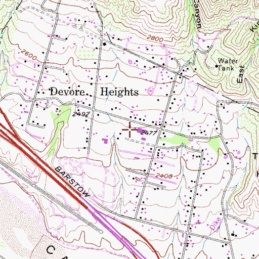 Topographic Map of Kimbark Elementary School, CA