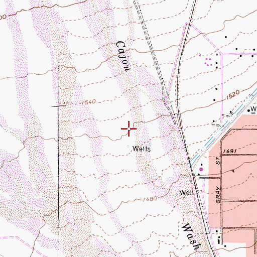 Topographic Map of Lower Cajon Creek Floodway, CA