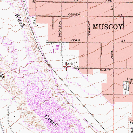 Topographic Map of Muscovy Community Center, CA