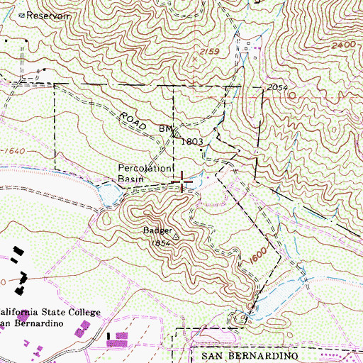 Topographic Map of North Badger Basin, CA