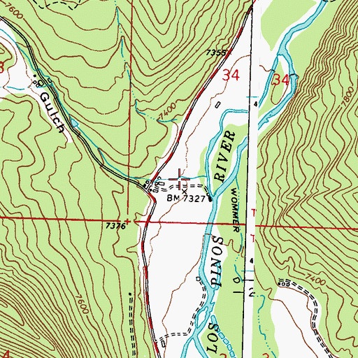Topographic Map of Spring Gulch, CO