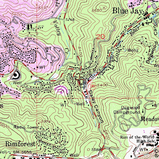 Topographic Map of Agua Fria, CA