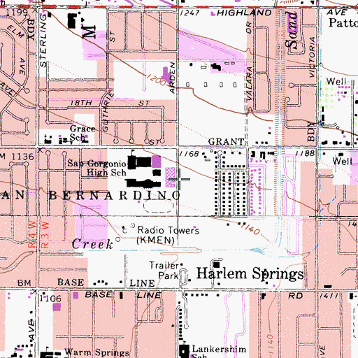Topographic Map of Belcher Park, CA