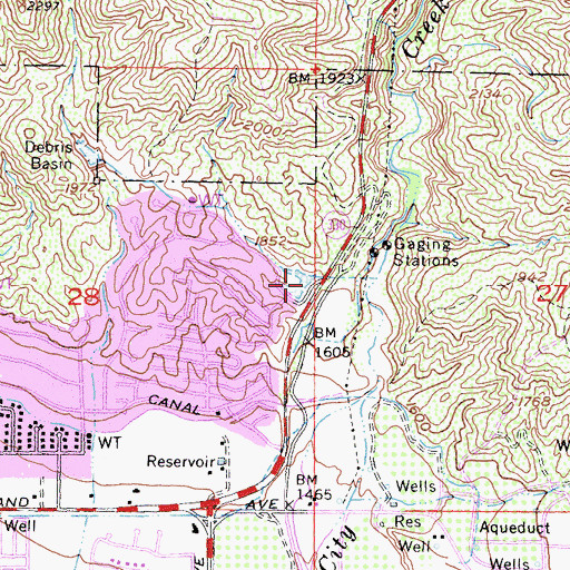 Topographic Map of Dynamite Dam, CA