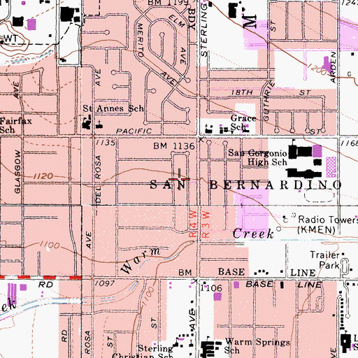 Topographic Map of Highland Hills Church, CA