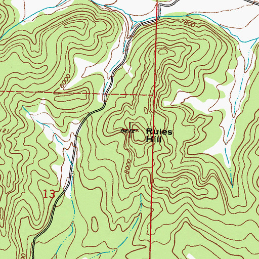 Topographic Map of Rules Hill, CO