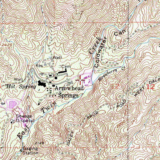 Topographic Map of International School of Theology, CA