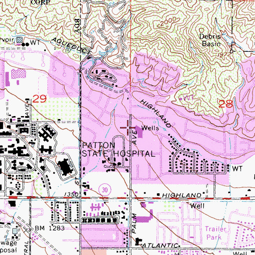 Topographic Map of Oehl Elementary School, CA