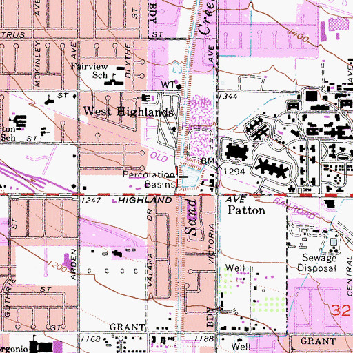 Topographic Map of Patton Basin, CA