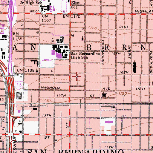 Topographic Map of Saint Aelreds Sarum Episcopal Church, CA