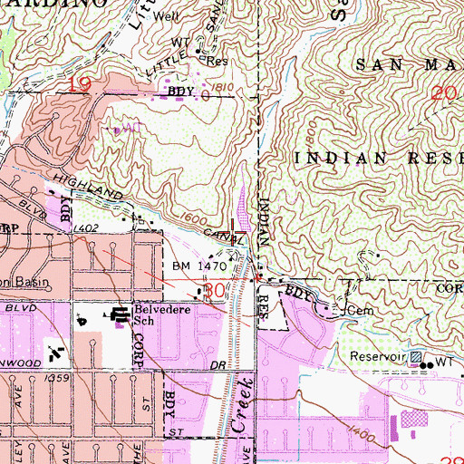 Topographic Map of Sand Canyon Dam, CA