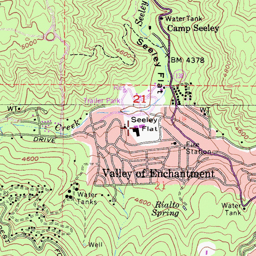 Topographic Map of Valley of Enchantment Elementary School, CA