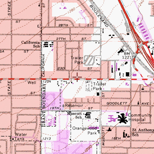 Topographic Map of Christ Is the Answer Church, CA