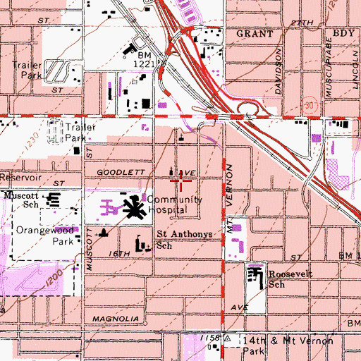 Topographic Map of Church of God, CA