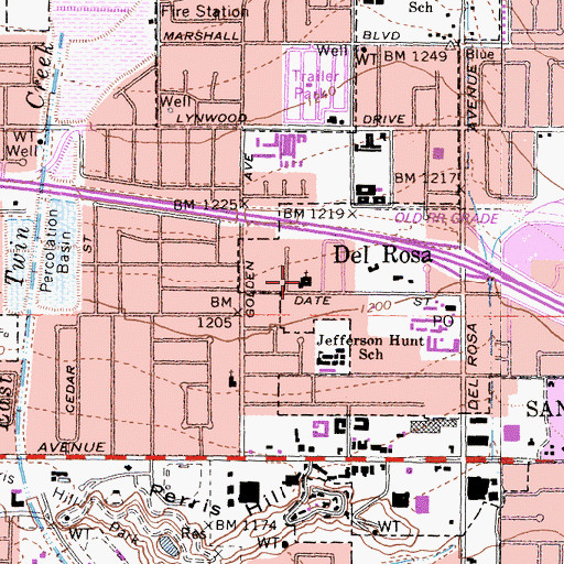 Topographic Map of Ecclesia Christian Fellowship Church, CA