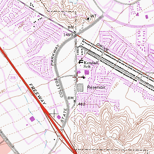 Topographic Map of First Baptist Church, CA