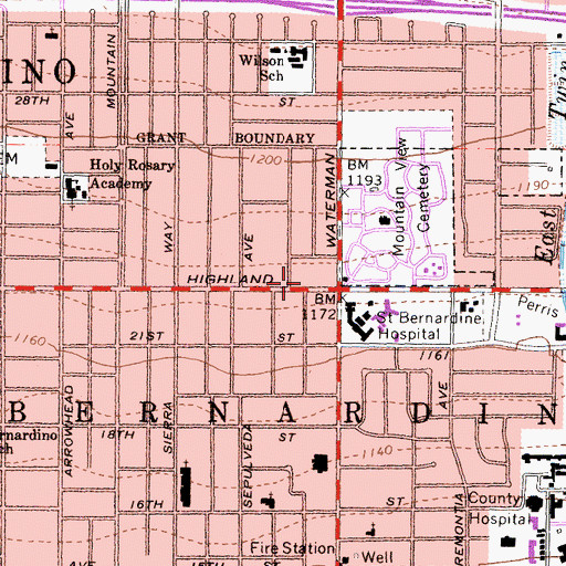 Topographic Map of Greater Holy Trinity Church, CA