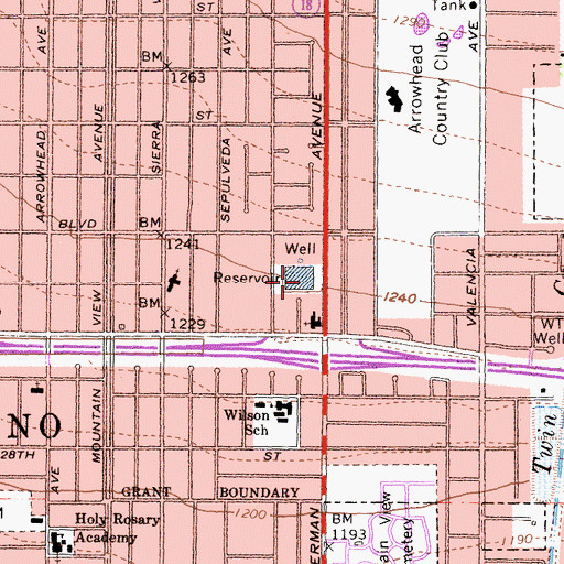 Topographic Map of Horine Park, CA