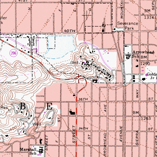 Topographic Map of Kendall Curve, CA