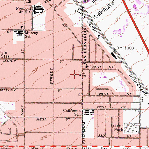 Topographic Map of Third Jurisdiction Church of God, CA