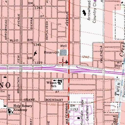 Topographic Map of Wesley Community Church, CA