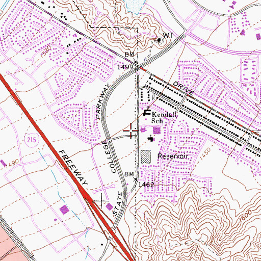 Topographic Map of Yvonne Harmon Development Center for the Handicapped, CA