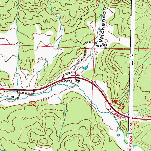 Topographic Map of Wickenson Gulch, CO