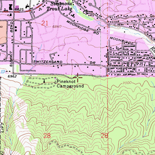 Topographic Map of Buttercup Campsite, CA
