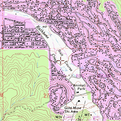 Topographic Map of Gold Mine Golf Course, CA