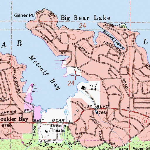 Topographic Map of Metcalf Bay Landing, CA