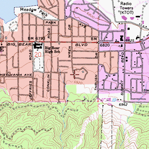 Topographic Map of Pine Summit Conference Grounds, CA