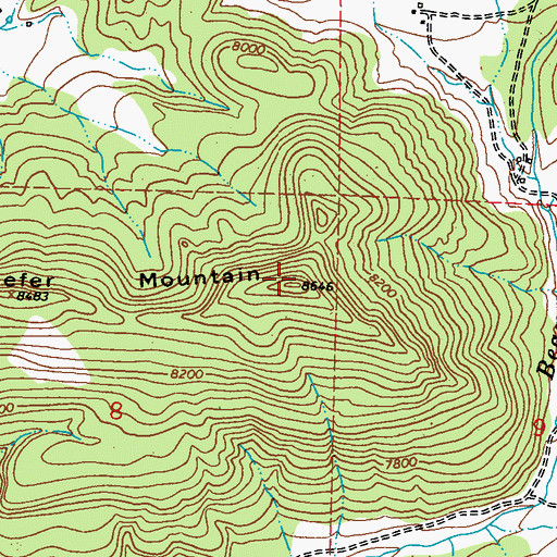 Topographic Map of Shaefer Mountain, CO