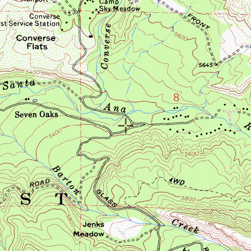 Topographic Map of The Pines (historical), CA