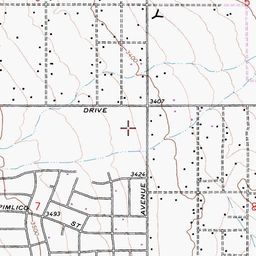 Topographic Map of Yucca Mesa Elementary School, CA
