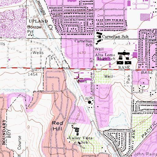 Topographic Map of AltaLoma Country Village Shopping Center, CA