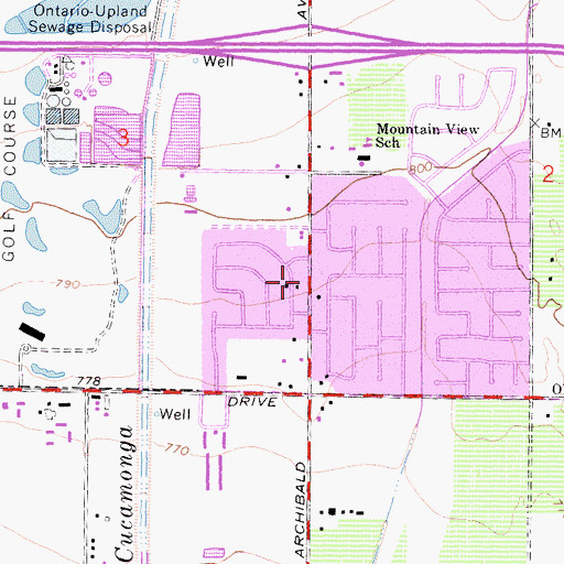 Topographic Map of Archibald Ranch Community Church, CA