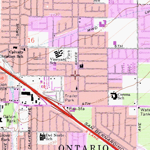 Topographic Map of Army of the Word World Church, CA