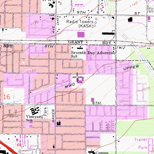 Topographic Map of Arroyo Elementary School, CA