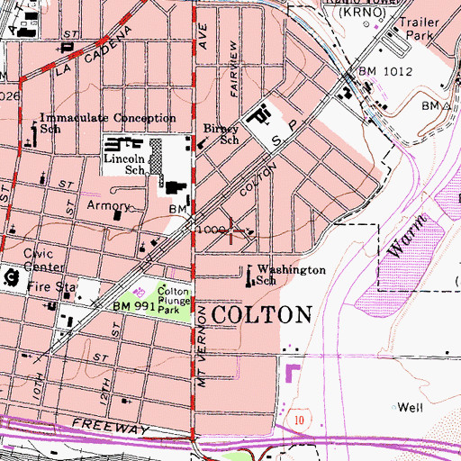 Topographic Map of Assembly of God Church, CA
