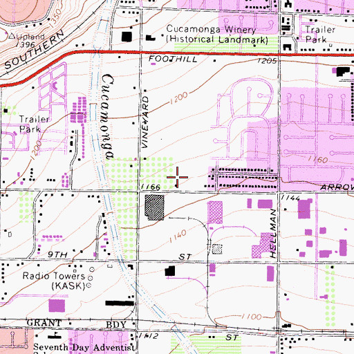 Topographic Map of Bear Gulch Park, CA