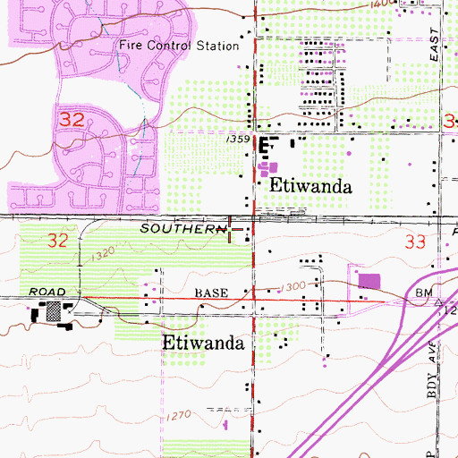 Topographic Map of Chaffey-Garcia House Historic Site, CA