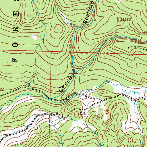 Topographic Map of Scaffold Lick Canyon, CO