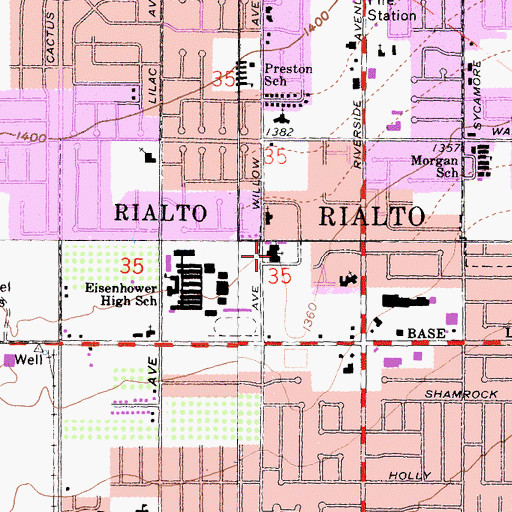 Topographic Map of The Church of Jesus Christ of Latter Day Saints, CA