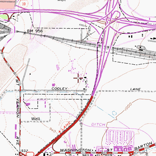 Topographic Map of Cooley Ranch, CA