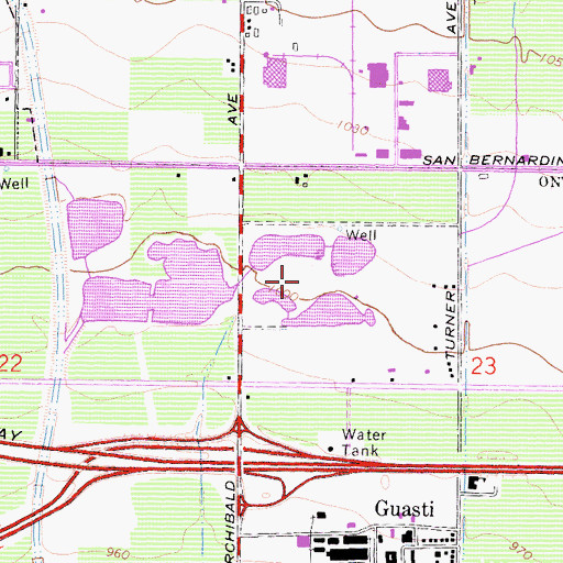 Topographic Map of Cucamonga-Gusti Regional Park, CA