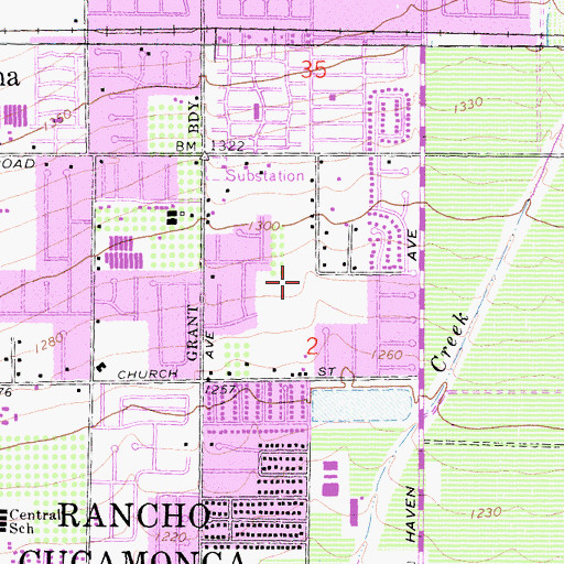 Topographic Map of Doa Merced Elementary School, CA