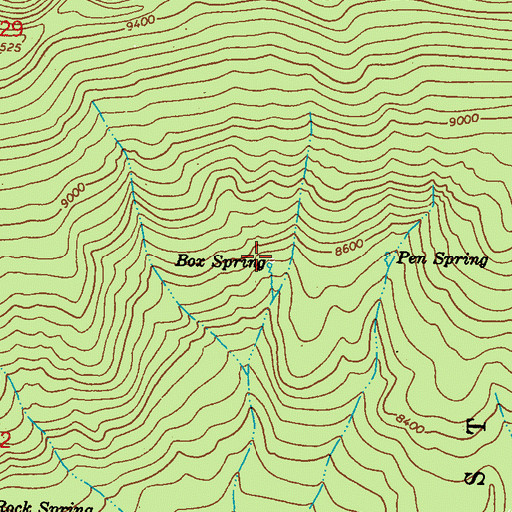 Topographic Map of Box Spring, CO