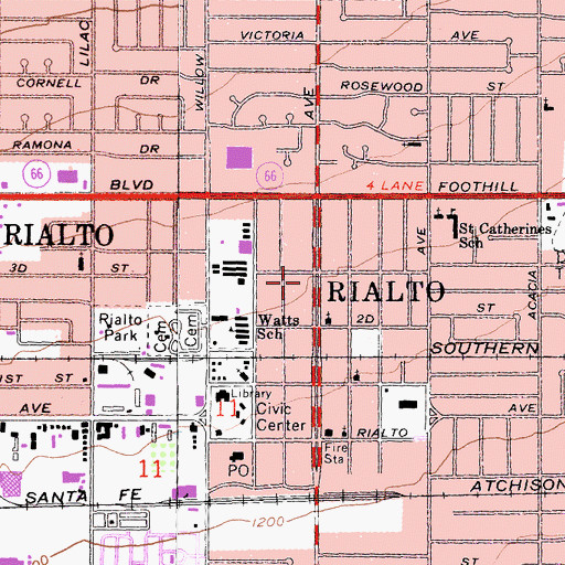 Topographic Map of First Church of Christ, CA