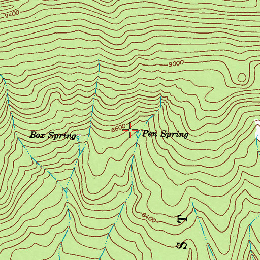 Topographic Map of Pen Spring, CO
